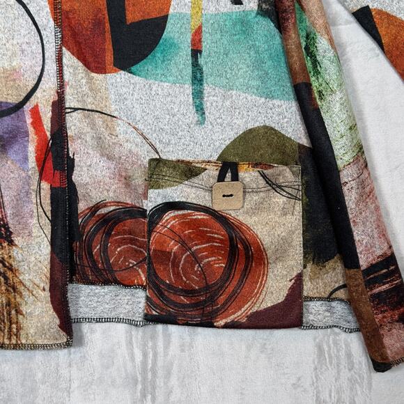 Jess & Jane Women's “Toscana” Tunic Top XL Gray Multi Lagenlook Pullover - Picture 4 of 13